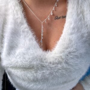 Gravatinha Zircônias Pendurada