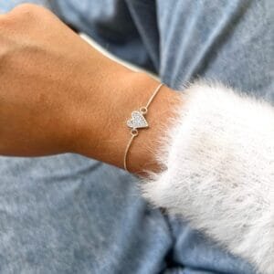 Pulseira Coração Todo Cravejado